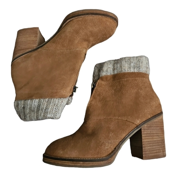 Chinese Laundry Marvel Women Dark Carmel Suede Carmel Ankle Boot Size 8 - Picture 3 of 9